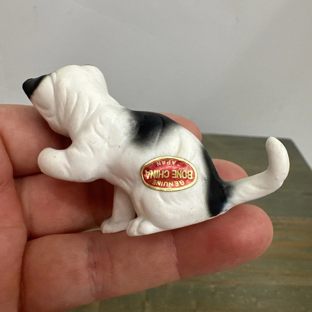 Lot 5 Vintage Bone China cat Miniatures Playful Kittens made Japan Foil Stickers